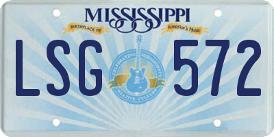 MS license plate LSG572