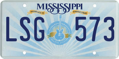 MS license plate LSG573