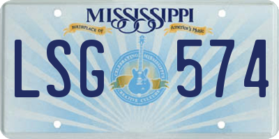 MS license plate LSG574