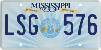 MS license plate LSG576