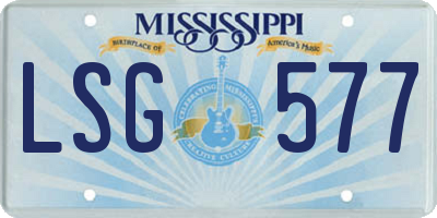 MS license plate LSG577