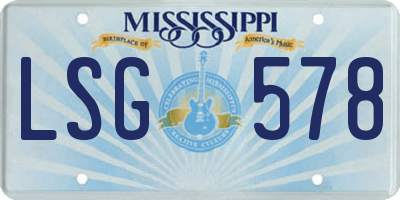 MS license plate LSG578