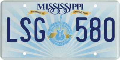 MS license plate LSG580