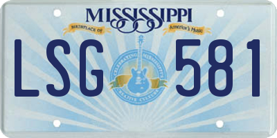 MS license plate LSG581