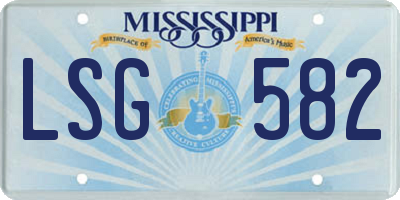 MS license plate LSG582