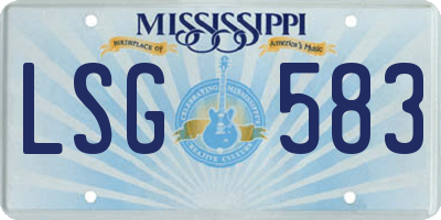 MS license plate LSG583