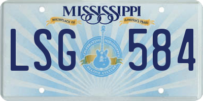 MS license plate LSG584