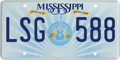 MS license plate LSG588