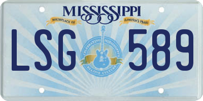 MS license plate LSG589