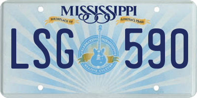 MS license plate LSG590
