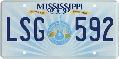 MS license plate LSG592