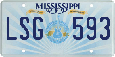 MS license plate LSG593
