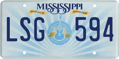 MS license plate LSG594
