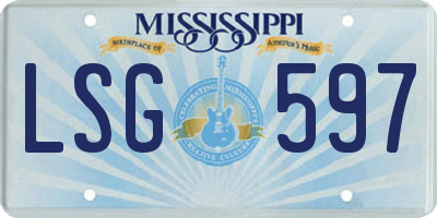 MS license plate LSG597