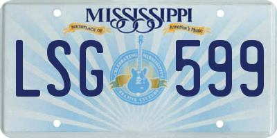 MS license plate LSG599