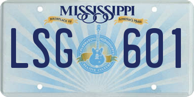 MS license plate LSG601