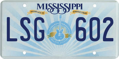 MS license plate LSG602