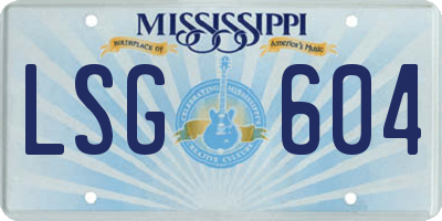 MS license plate LSG604