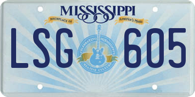 MS license plate LSG605