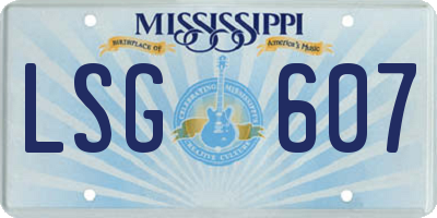 MS license plate LSG607