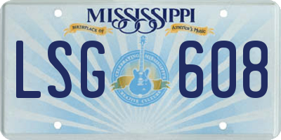 MS license plate LSG608
