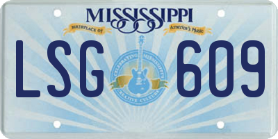 MS license plate LSG609