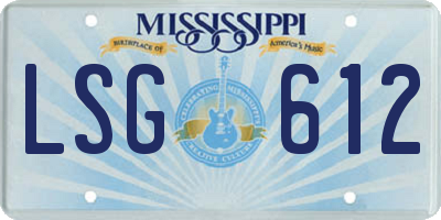 MS license plate LSG612