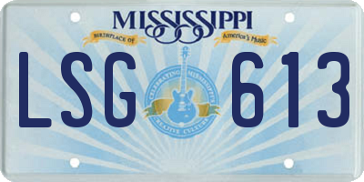 MS license plate LSG613