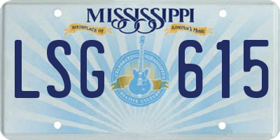 MS license plate LSG615