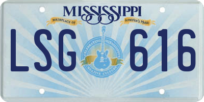 MS license plate LSG616