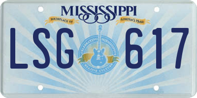 MS license plate LSG617