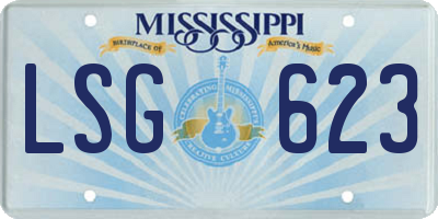 MS license plate LSG623