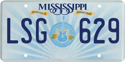 MS license plate LSG629