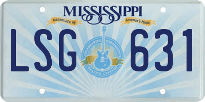 MS license plate LSG631