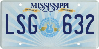 MS license plate LSG632