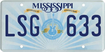MS license plate LSG633