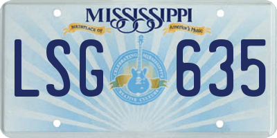 MS license plate LSG635