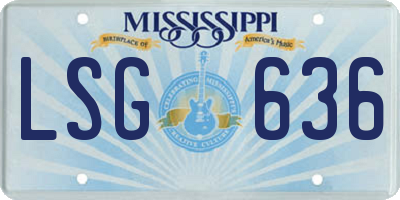 MS license plate LSG636