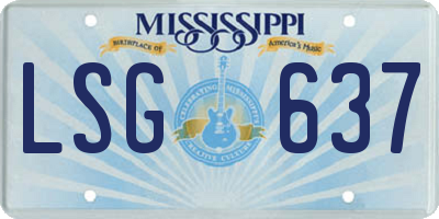 MS license plate LSG637