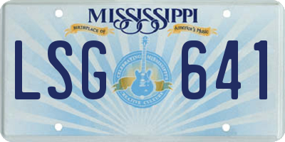 MS license plate LSG641