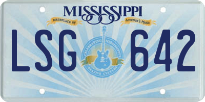 MS license plate LSG642