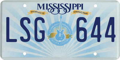 MS license plate LSG644