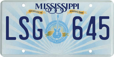 MS license plate LSG645