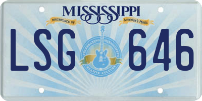MS license plate LSG646