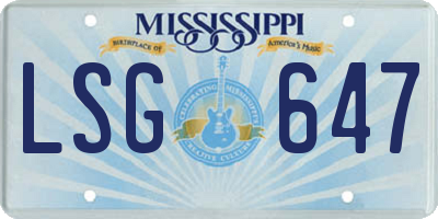 MS license plate LSG647
