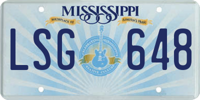 MS license plate LSG648