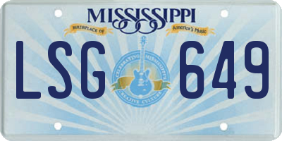 MS license plate LSG649