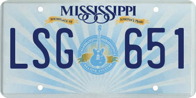 MS license plate LSG651