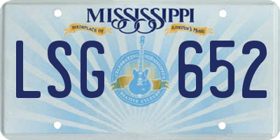 MS license plate LSG652