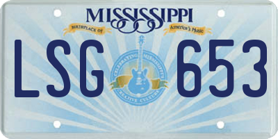 MS license plate LSG653